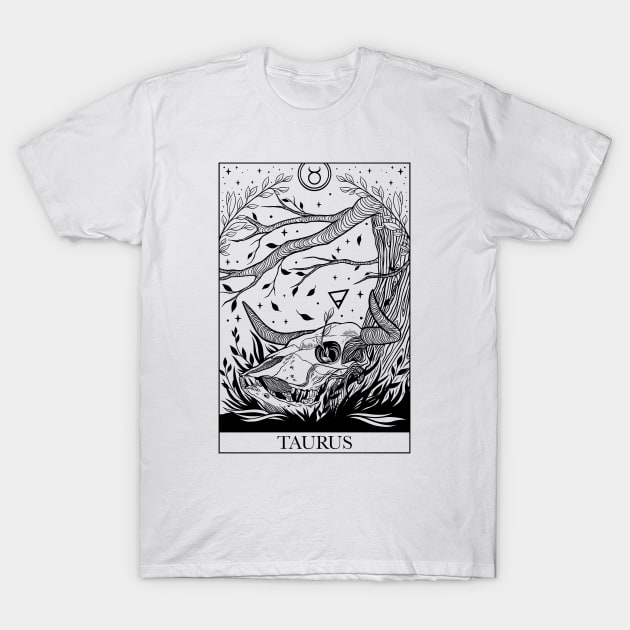 Zodiac sign tarot card Taurus T-Shirt by OccultOmaStore